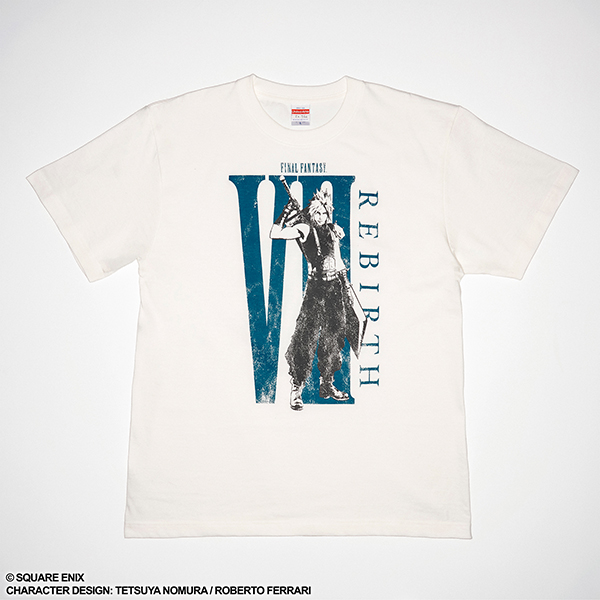 ファイナルファンタジーVII リバース　Tシャツ　クラウド・ストライフ（ホワイト×グリーン）